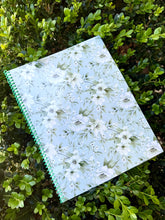 Load image into Gallery viewer, Blue/Green Floral Spiral Notebook
